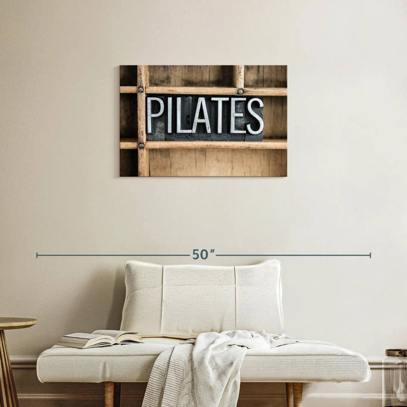 Typographie de métal Sirci Pilates, H 20 po x l 30 po