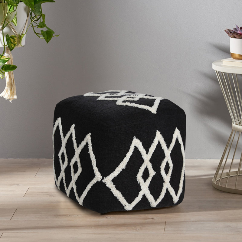 Repose-pieds 18 po noir 100% coton