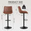 Tabourets de bar pivotants réglables, tabouret de bar à hauteur de comptoir avec repose-pieds, chaises de bar modernes en cuir synthétique pour îlot de cuisine, salle à manger, brun (ensemble de 2)-482784142-482784139
