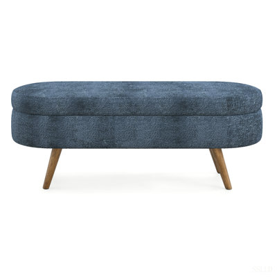 Ottoman Oval Storage Bench,Rubber Wood Legs