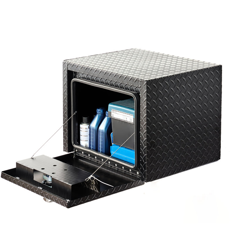 Boîte à outils imperméable en aluminium pour camion avec verrou de queue de baleine, profil bas et résistance maximale