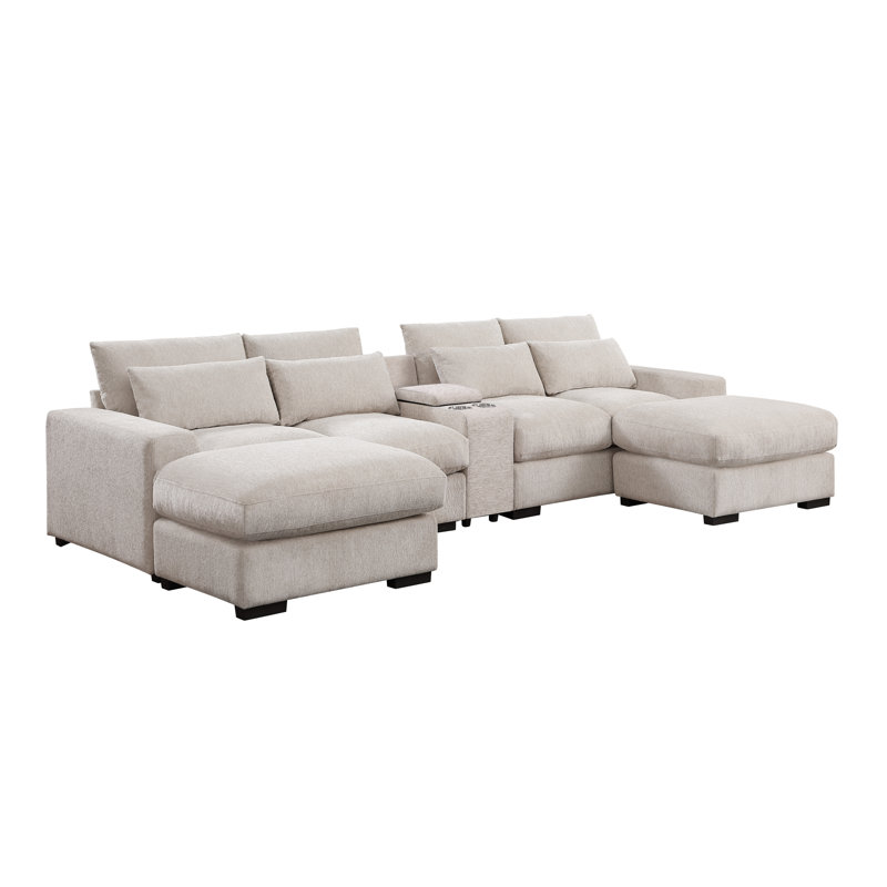 Canapé et chaise rembourrés Nyeisha, Chenille beige