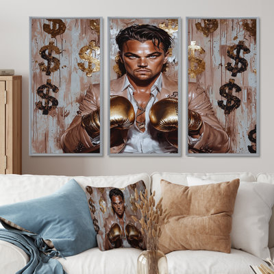 Loup de Wall Street yeux sur le prix Boxer - homme, ensemble d'art mural