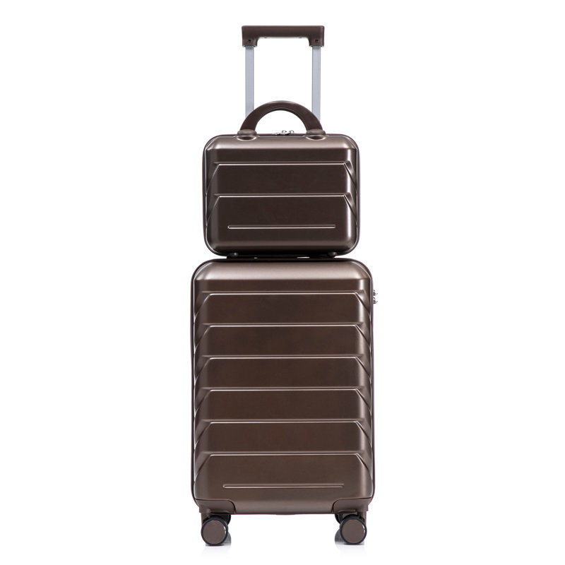 Ensemble 2 pièces de valises, Brown, 22.2" H x 14.4" W x 9.1 " D