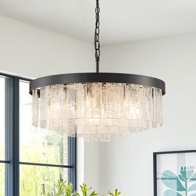 Livingon Tiered Drum Water Glass Chandelier