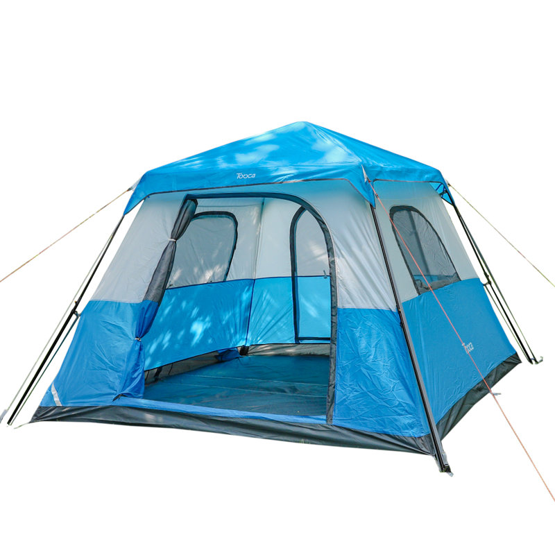 Tente de camping pour 6 personnes, Bleu / blanc