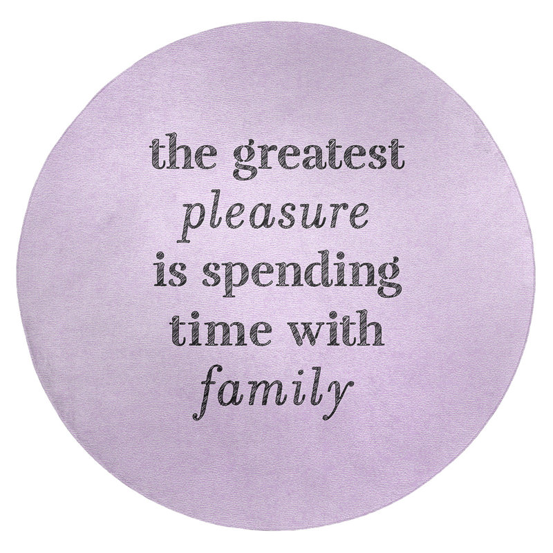 Quotes Chenille Indoor Rug, Round 5'