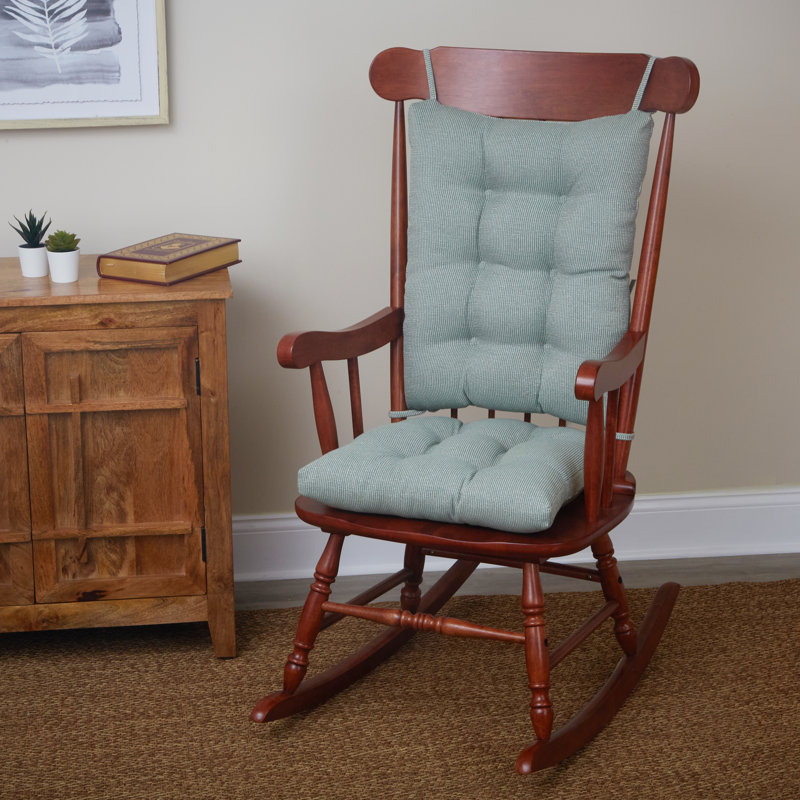 Ensemble de coussins de chaise berçante antidérapant, Polyester flammé céladon