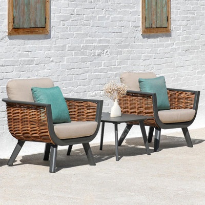 The Outdoor Sofa Is Waterproof And Sun-protected 2 - Person Patio Conversation Set with Cushions