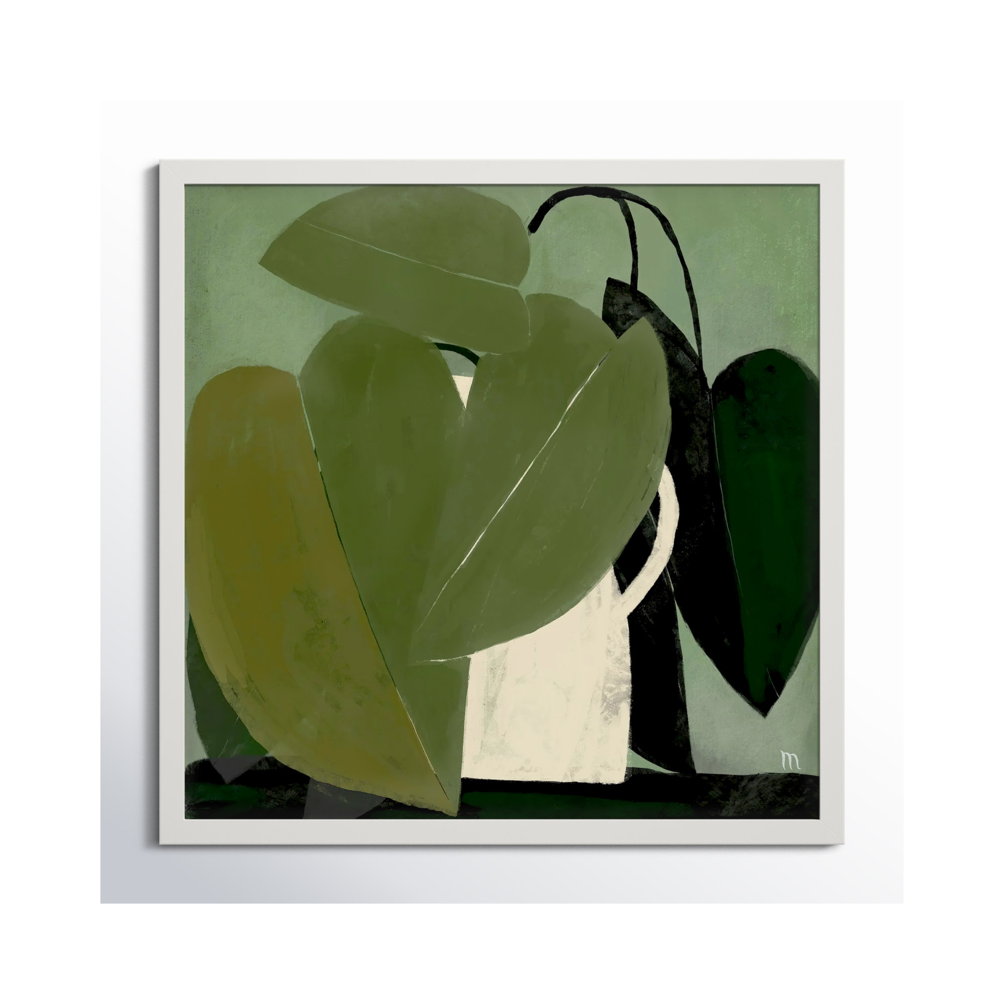 Green On Green by StudioM, White, 44" H x 44" W x 1.25" D