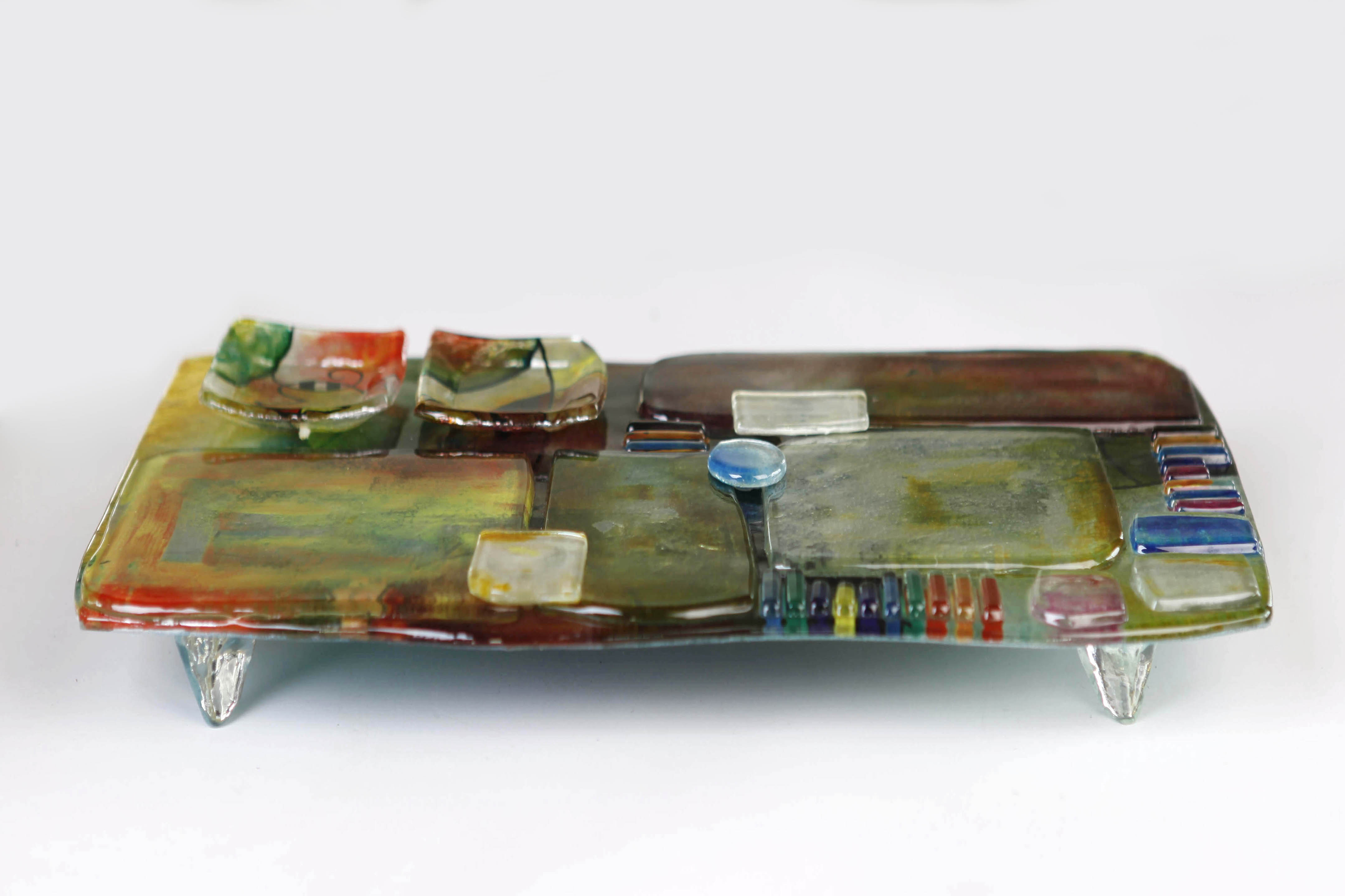 Jasmine Art Glass Cheese Decorative Plate & Reviews Wayfair