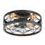 Haajirah 17" 7-Blade Indoor Enclosed Caged Black Flush Mount Ceiling Fan with the Remote Control