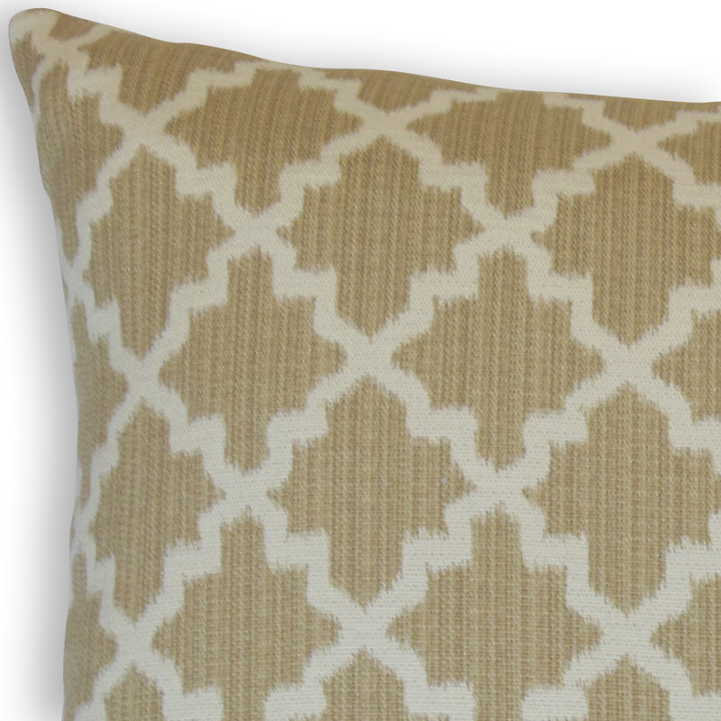 Coussin décoratif en coton Davern, Hauteur (24 po) x largeur (24 po), Grès