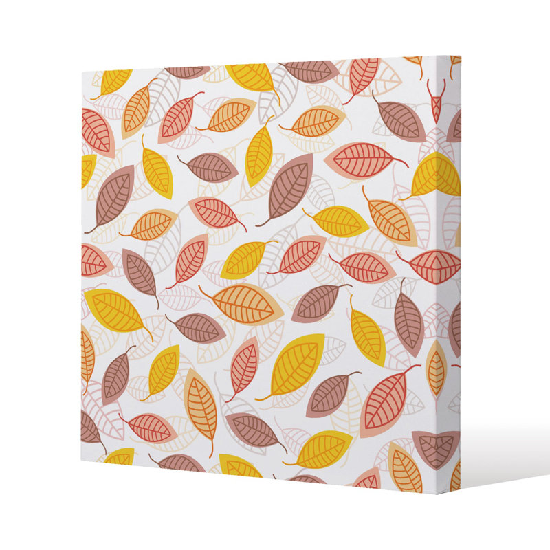 Small Autumn Leaves Slim Style Canvas Print , 15mm Slim Real wood., 60 cm H x 60 cm W