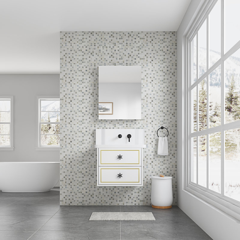 Armoire de salle de bain miroir l 24 po x H 30 po - blanc avec espace de rangement soigné