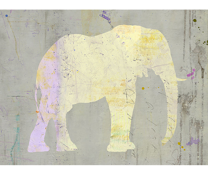 «Elephantastic» par Emma Brooks - Impression sur toile, H 18 po x l 24 po x P 1,5 po, Gel coupé au couteau