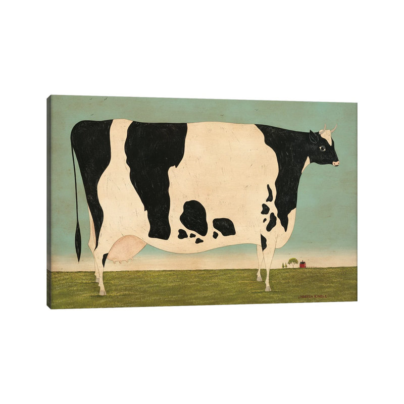 Grande vache du Vermont - reproduction d'art murale encadrée, H 40 po x l 60 po, Toile tendue, Ne s’applique pas