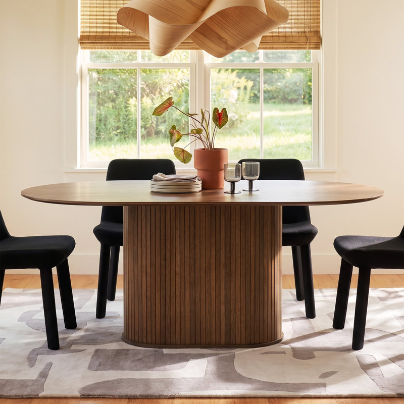 Iris Oval Dining Table, Smoked Oak