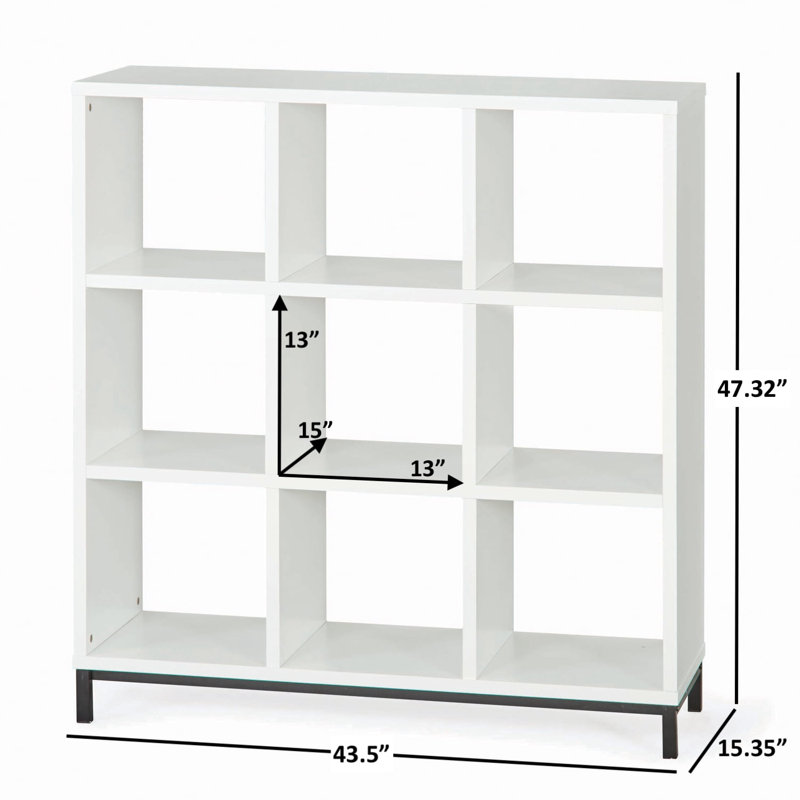Bibliothèque horizontale à 9 cubes, Blanc