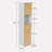 Bathroom Tall Storage Cabinet With Bamboo Slats Door - Natural/White