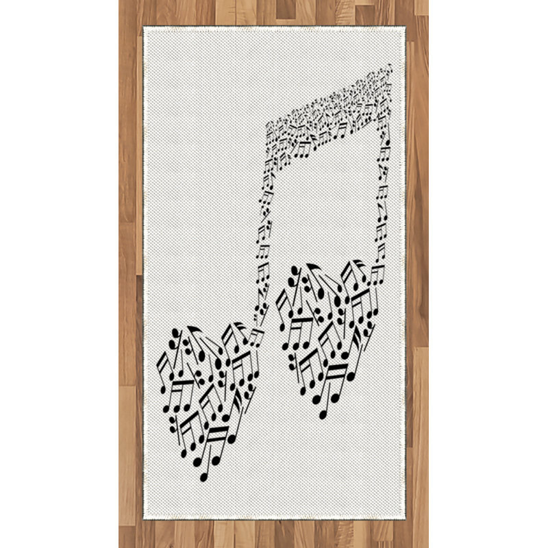 Music High Density Long Fiber Poly Threads Decorative Area Rug Carpet, Rectangle 2'7" x 5'