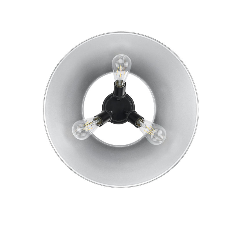 Weatherford Flush Mount, Matte Black, Pewter