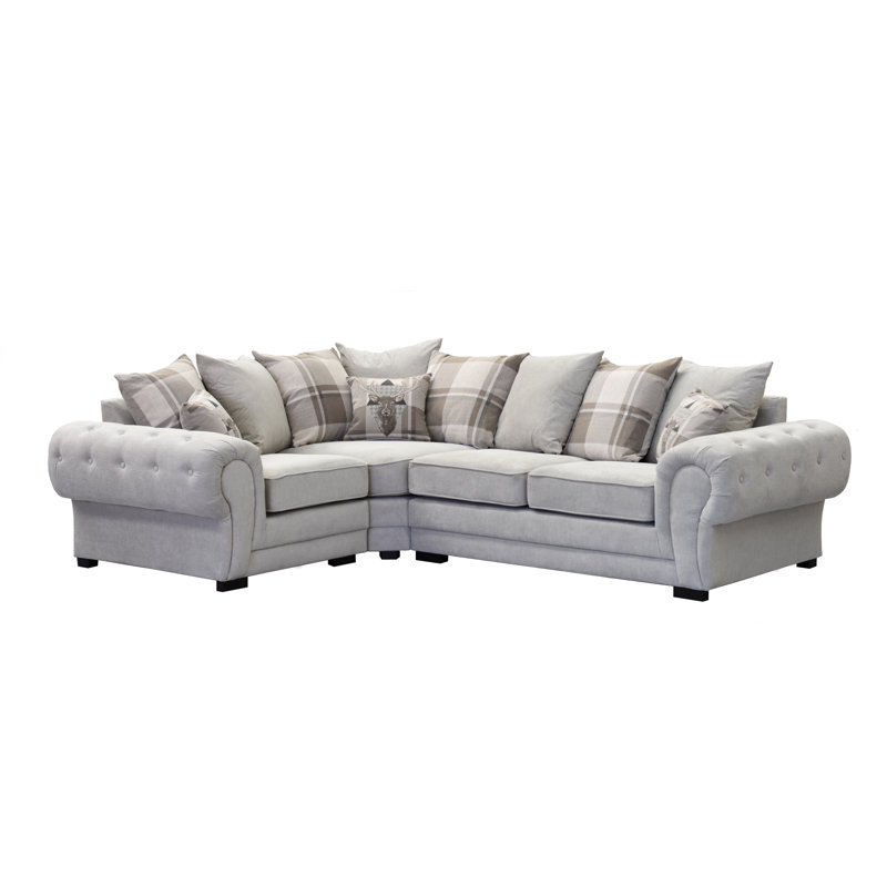 Alcrossagh Corner Sofa, Light Grey, Left Hand Facing