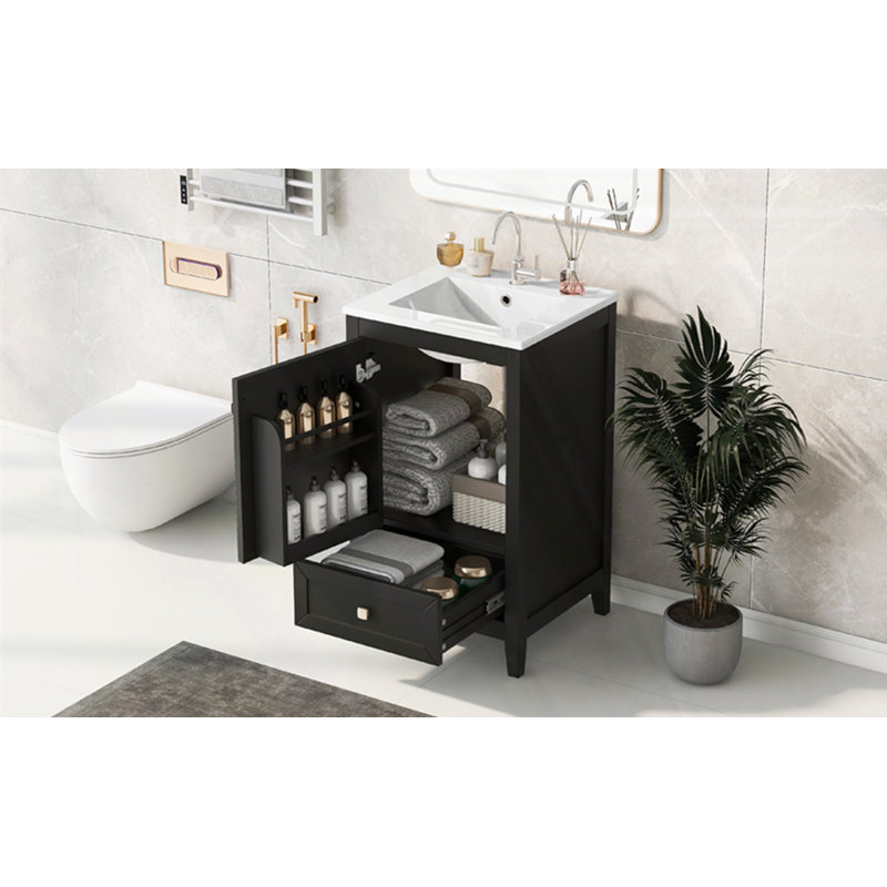 20" Bathroom Vanity with Sink, Black