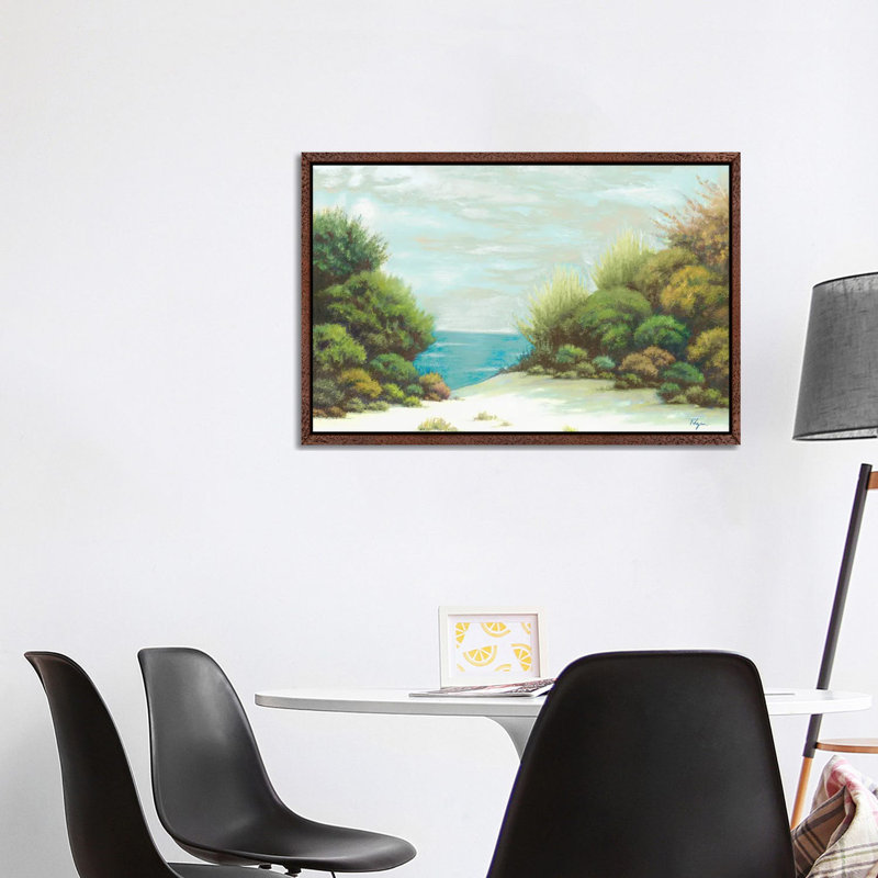 Seashore II by Vivien Rhyan - Painting on Canvas, 66.04 cm H x 45.72 cm W, Brown Framed Canvas
