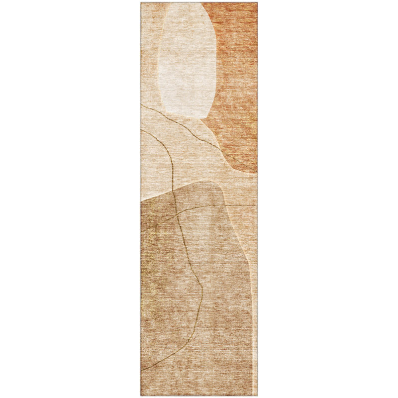 Tapis paprika de qualité supérieure lavable à la machine Prisco, Tapis de couloir 2 pi 3 po x 7 pi 6 po