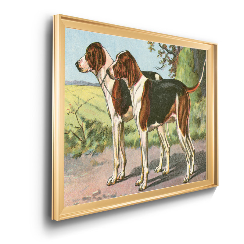 «Mans Best Friend VII», peinture sur toile encadrée, Toile encadrée dorée, H 30,5 po x l 42,5 po x P 1,5 po