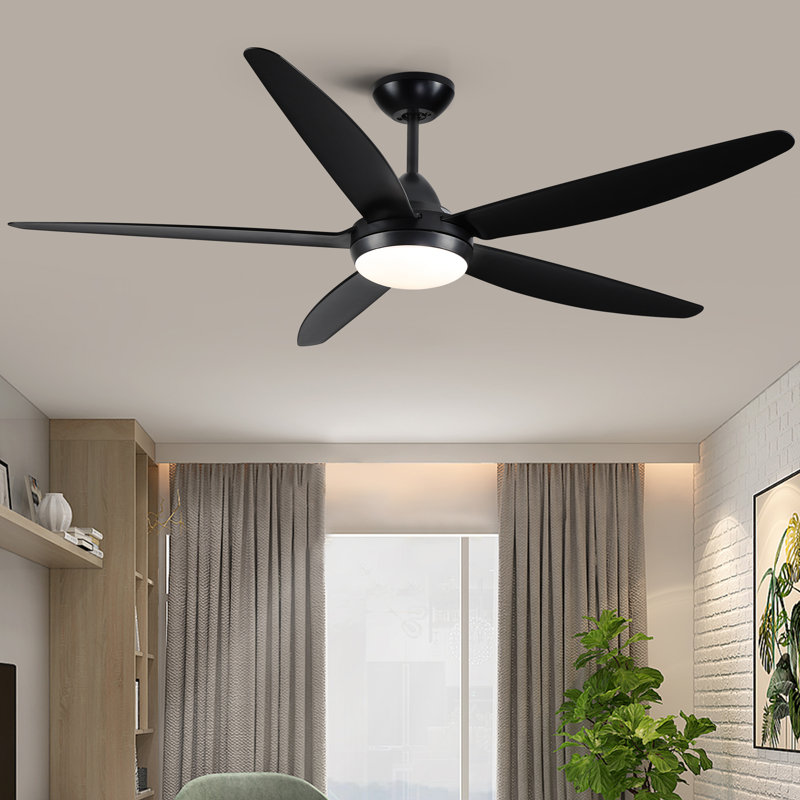 Modern 48''/56'' 5-Blade LED Standard Indoor Ceiling Fan with Remote Control and Light Kit Included, 48"