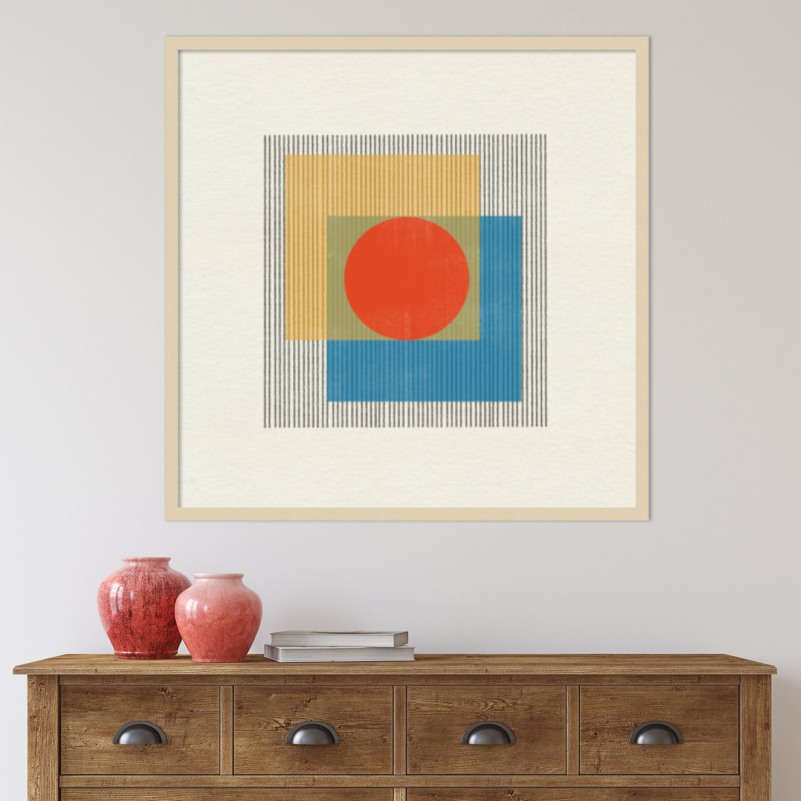 Midcentury Modern Object No 3 Print, Brown, 33" H x 33" W x 1" D
