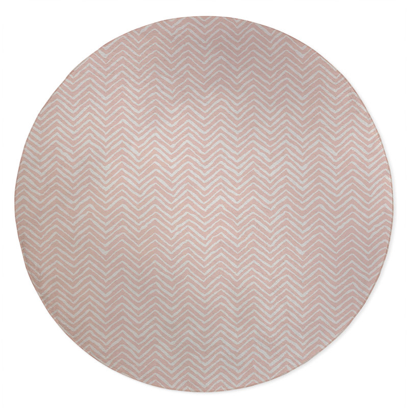 Chevron Snug Non-Slip Outdoor Rug, Round 5'