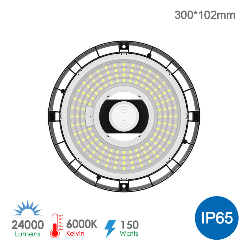 150W UFO LED High Bay Bridgelux LED 6000K 140lm W with Dimmable 3 in 1 DRIVER
