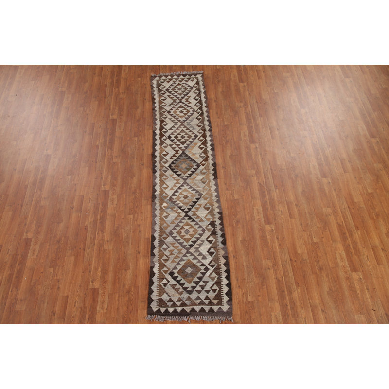Reversible Wool Kilim Runner Rug 3x10