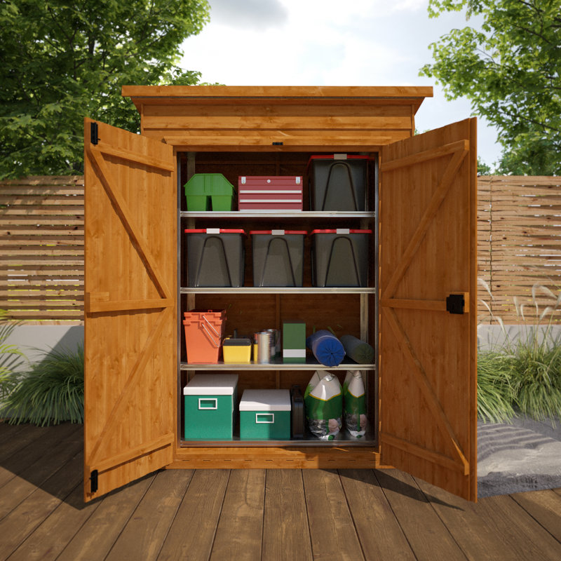 Tiger Overlap Pent Wooden Tool Shed, 8ft. W x 3ft. D