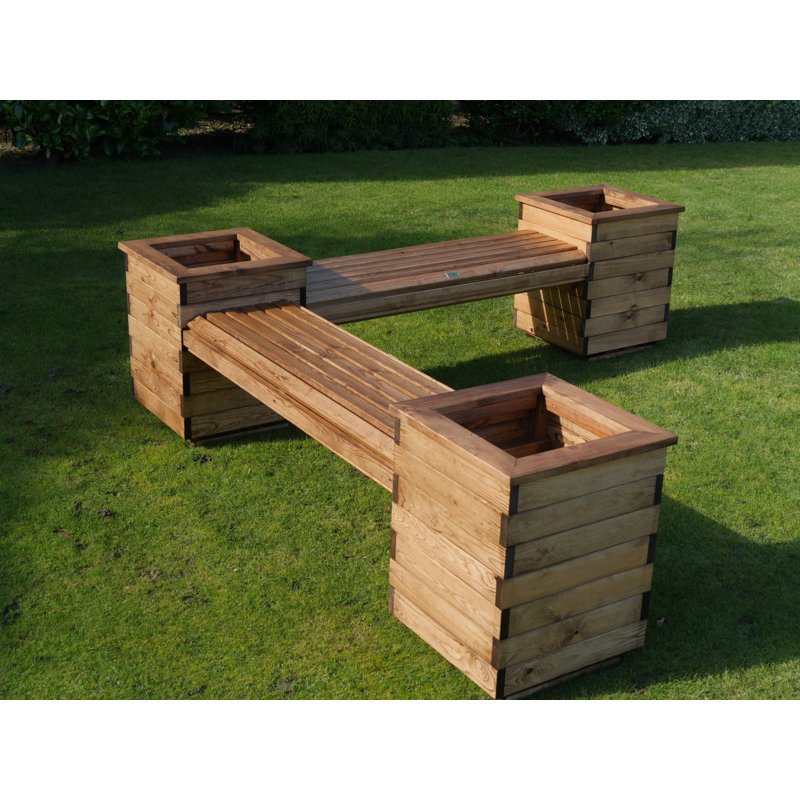 Americus Wooden Planter Bench