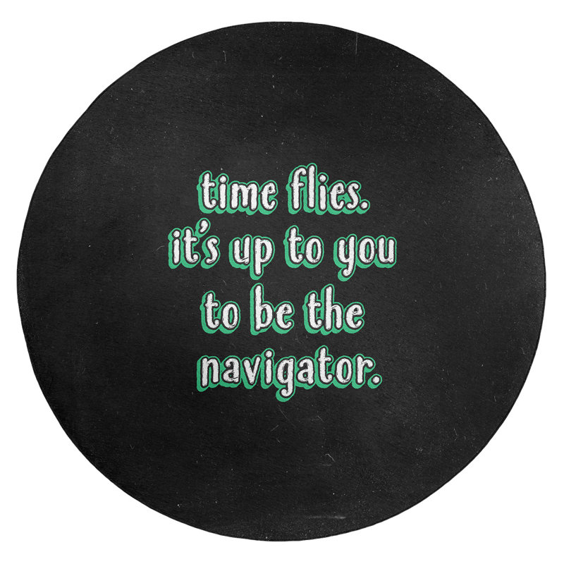 Tapis en chenille de polyester style Quotes, Rond 5 pi