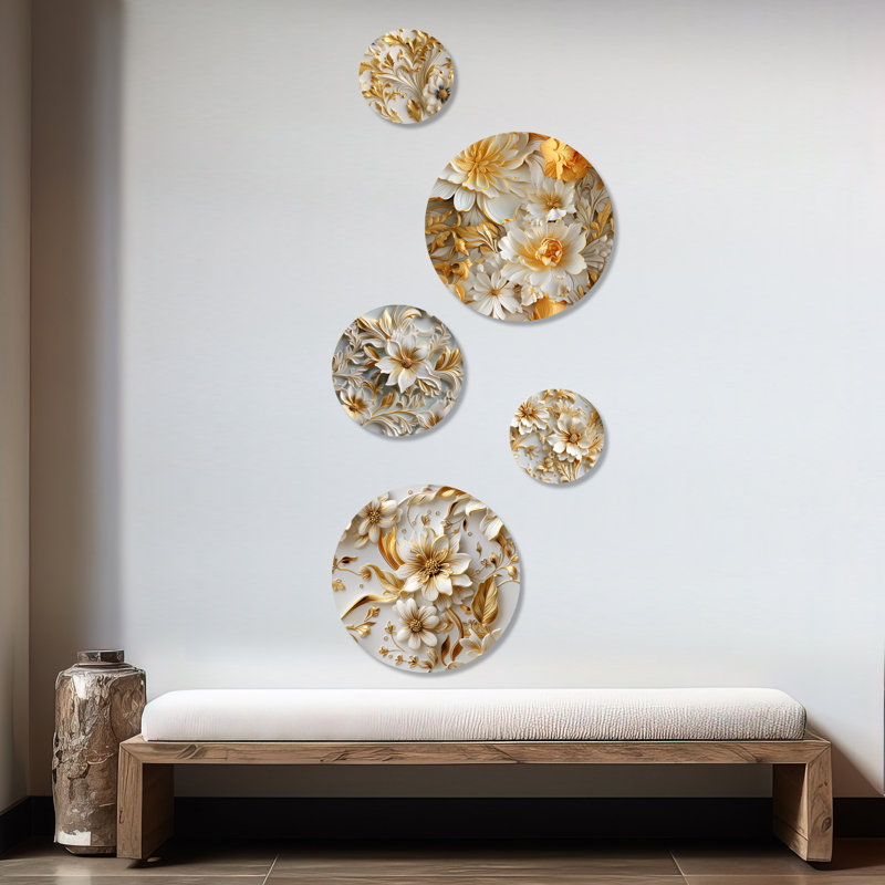 Billie - Ensemble abstrait d'art mural rond glamour de 5