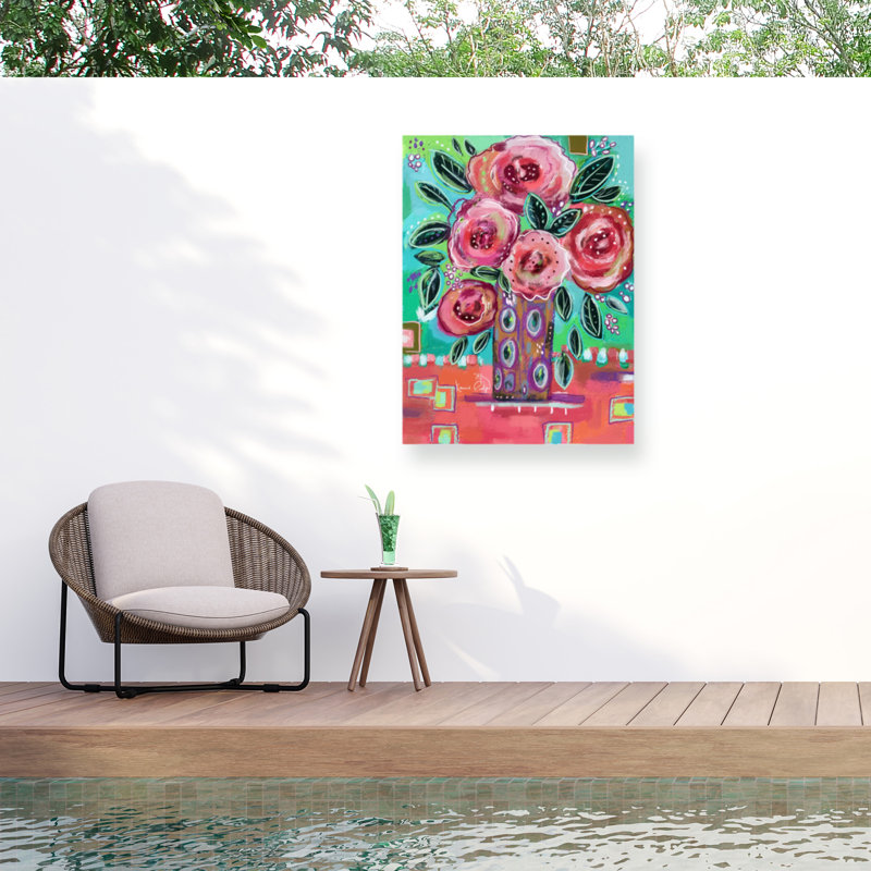 Karrie Evenson - Jolie toile d'extérieur rose, H 14 po x l 19 po