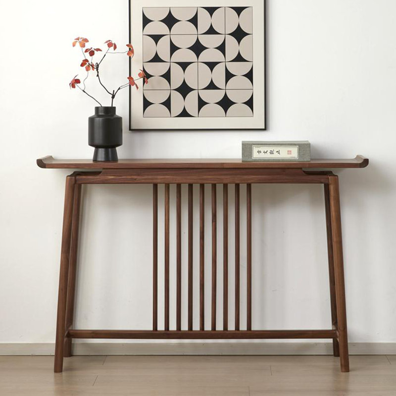 Nouvelle table de véranda en bois massif de style chinois., H 34,6 po x l 62,9 po x P 13,7 po