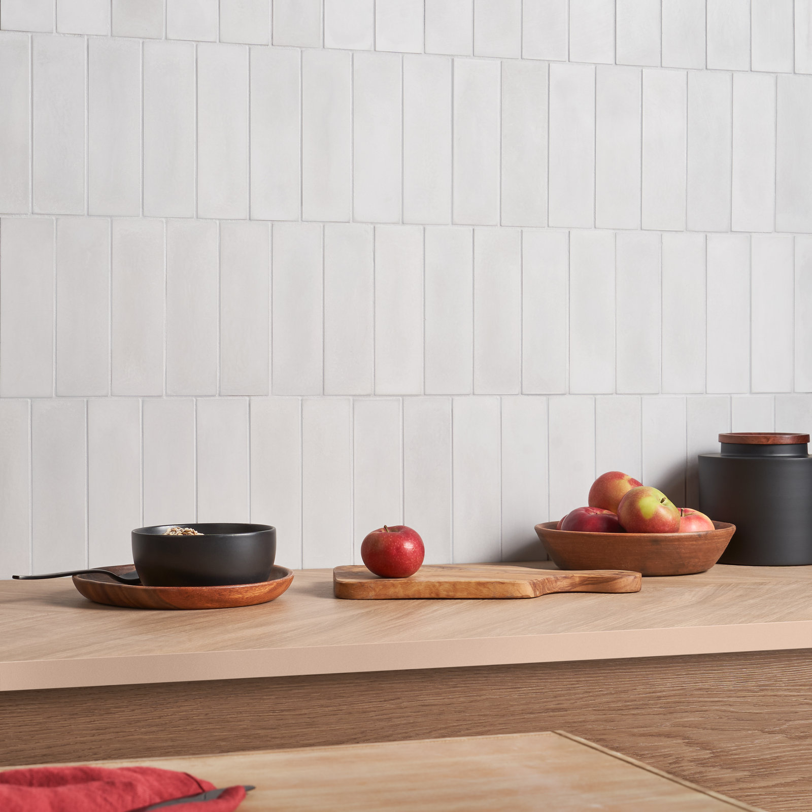 Groovy 2" x 8" Lava Stone Subway Wall Tile, Mist Gray