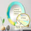Encre turquoise sur fond jaune - miroir mural moderne ovale-582207082