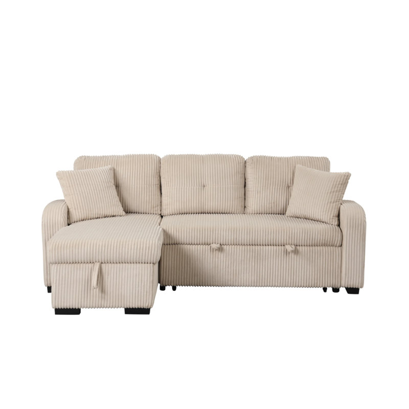 Canapé modulaire réversible avec lit gigogne Beige Silvia
