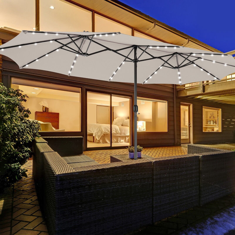 450cm Lighted Balcony Parasol, Beige
