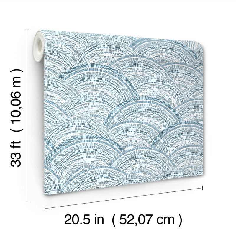Encircle Indigo Geometric Wallpaper, Blue