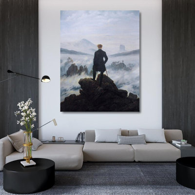 Friedrich, Caspar David Gallery Wrapped Canvas Art Titled: Wanderer Above the Sea of Fog (97_467459) 467459