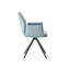 Chaise avec accoudoirs en cuir bleu clair et finition noire avec pivot SEGISMunda