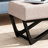 Rectangular Faux Wood With Button- Seat And Chic Style Contemporary Waffled Stitch Cover Geometric Leg Frame